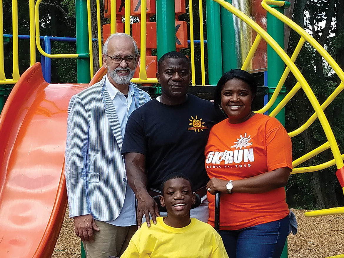 Cedric and Widza Bryant with son and donor John Sullivan
