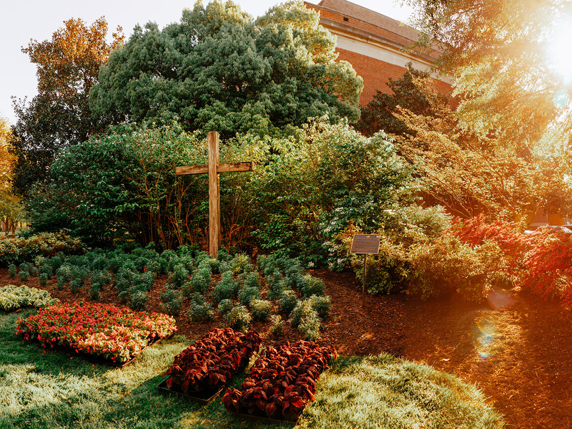 A Cross near CBN's headquarters in Virginia Beach.