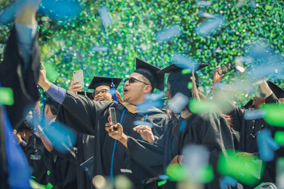 Graduates during Regent University's commencement ceremony in Virginia Beach.