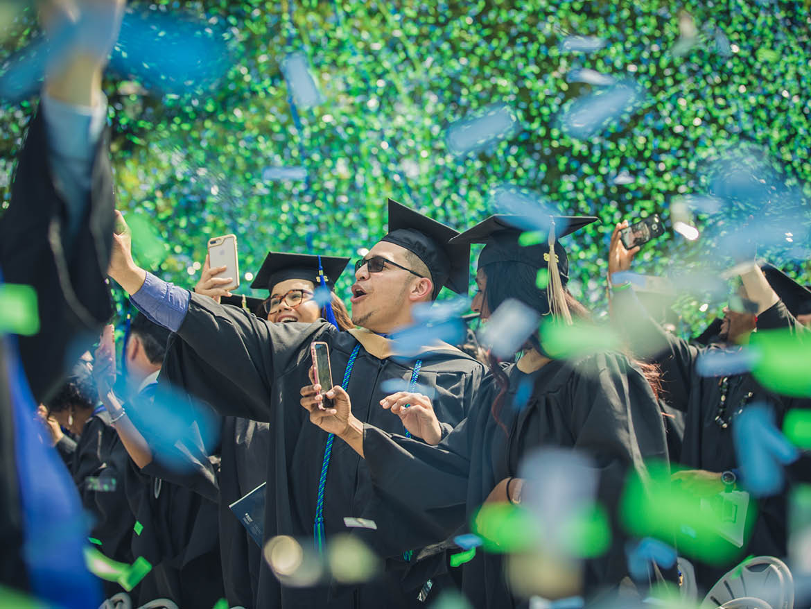 Graduates during Regent University's commencement ceremony in Virginia Beach.