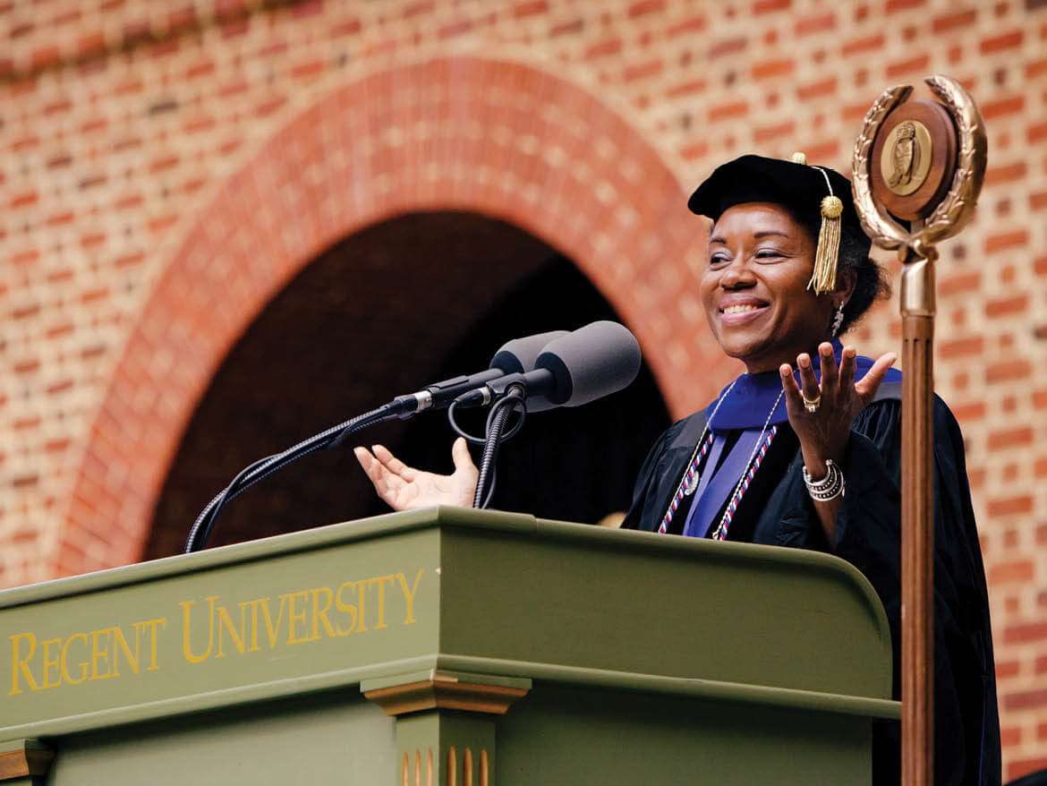Virginia’s Lt. Gov. Winsome Earle-Sears at Regent University Virginia Beach.