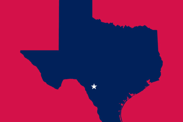 Uvalde marked with a star on a map of Texas.