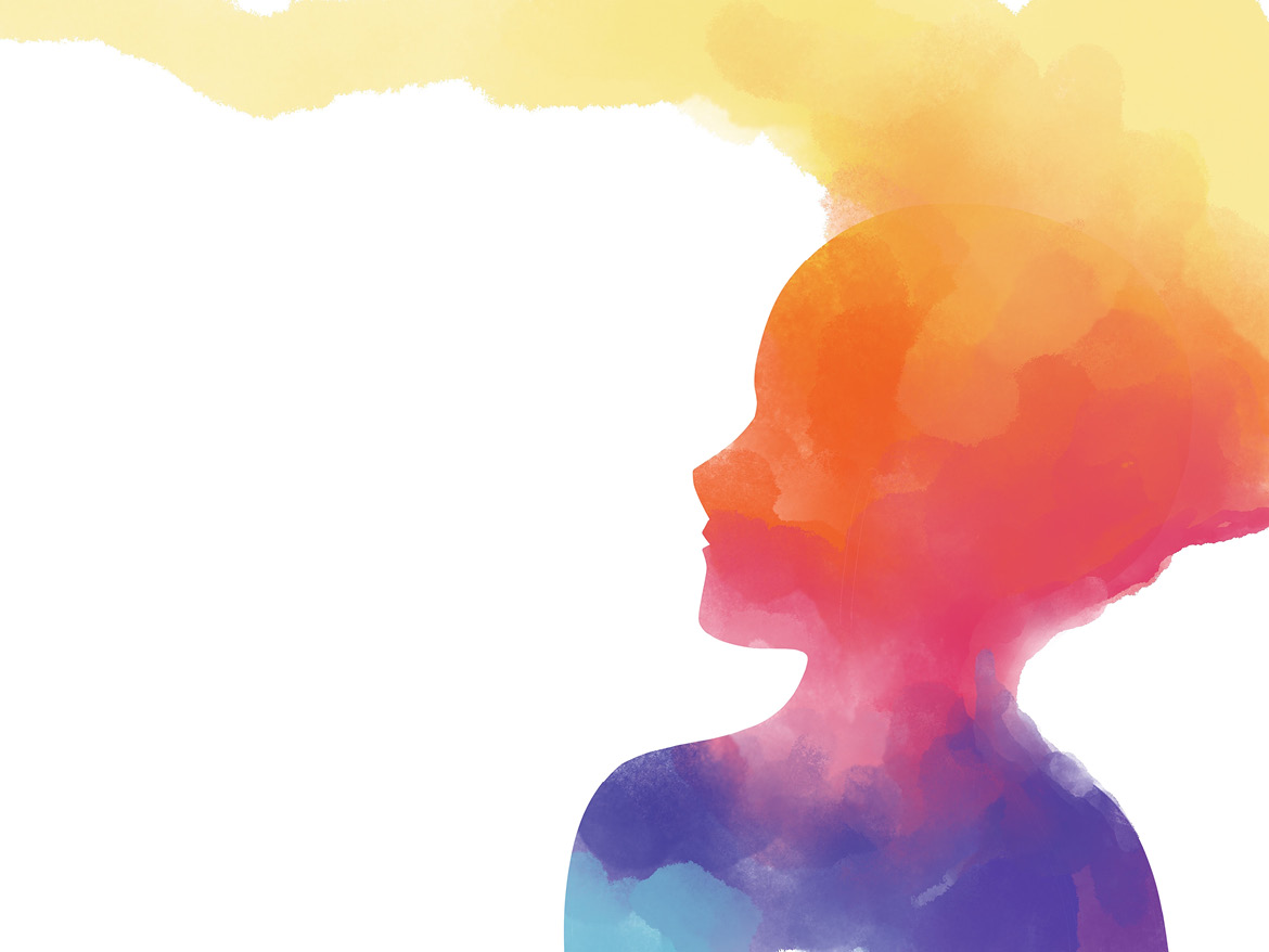 A colorful silhouette.