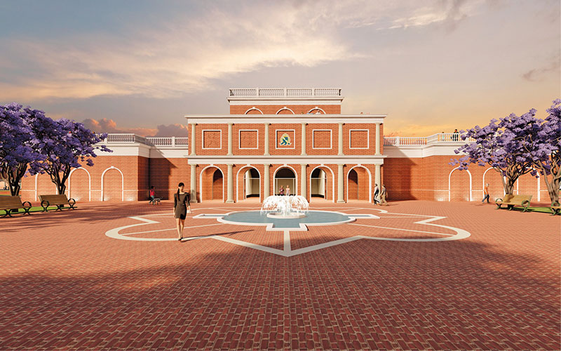 Athletic plaza architectural rendering: "Royals Rise" campaign